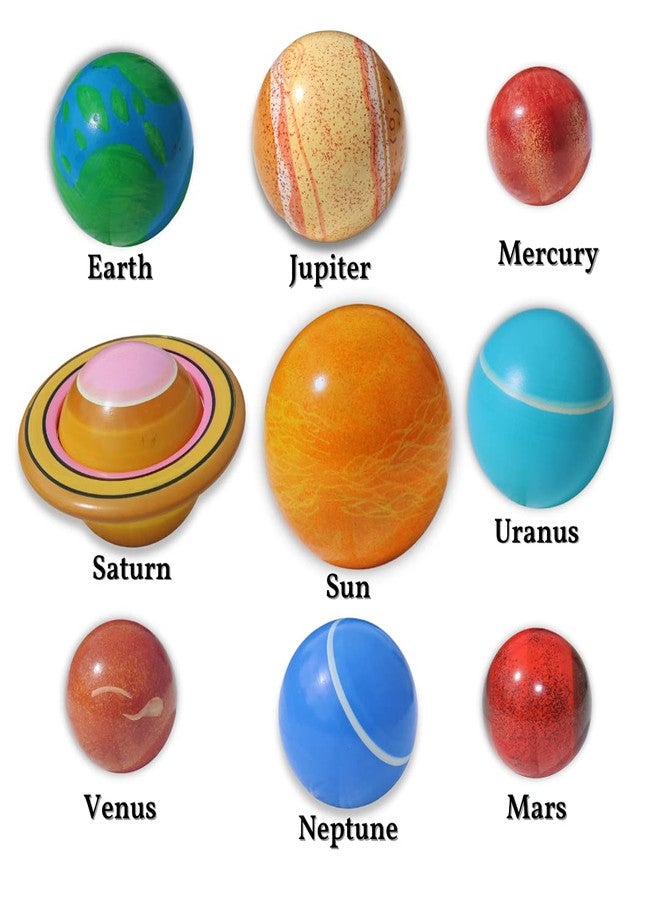 Gift Equals Love Wooden Planets Solar System 3D Model Toys Set Science Learning Educational Toy for Kids Age 3 4 5 6 7 8 9 10 Till 99 Years (Planets & Galaxy Board) - Image 4